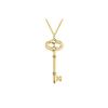 Image 1 : 14K Yellow Gold Key Pendant with Diamond-Cut Finish Design