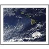 Image 1 : Satellite view of volcanic fog from Kilauea volcano swirling around the Hawaiian Islands. framed bla