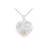 Image 1 : Sterling Silver Locket Engraved with I LOVE YOU & 14K Yellow Heart Pendant - 15.00 X 16.50 MM