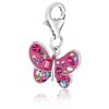 Image 1 : Sterling Silver Butterfly Charm with Multi Tone Crystal Embellishments