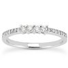 Image 1 : 14K White Gold Wedding Band with Pave Set Diamonds and Prong Set Diamonds