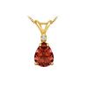 Image 1 : Diamond and Garnet Solitaire Pendant : 14K Yellow Gold - 1.00 CT TGW