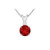 Image 1 : Diamond and Ruby Solitaire Pendant : 14K White Gold - 1.00 CT TGW