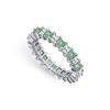 Image 1 : Diamond and Emerald Eternity Band : Platinum – 3.00 CT TGW