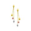 Image 1 : 14K Tri-Color Gold Multi Chain Pebble Motif Dangling Earrings