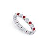 Image 1 : Diamond and Ruby Eternity Band : Platinum – 1.00 CT TGW