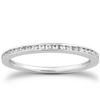 Image 1 : 14K White Gold Slim Profile Diamond Channel Set Wedding Ring Band