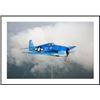 Image 1 : A Grumman F6F Hellcat fighter plane in flight. framed black metal white matte