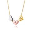 Image 1 : 14K Tri-Color Gold Triple Heart Necklace