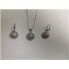 Image 1 : CZ Necklace and Earring Set Rhodium Plated in Gift Box