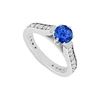 Image 1 : Diffuse Sapphire and Cubic Zirconia Engagement Ring .925 Sterling Silver 1.00 CT TGW