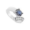 Image 1 : Diffuse Sapphire and Cubic Zirconia Ring : 10K White Gold - 1.75 CT TGW