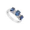 Image 1 : Diffuse Sapphire and Cubic Zirconia Ring : 10K White Gold - 2.15 CT TGW