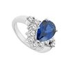 Image 1 : Diffuse Sapphire and Cubic Zirconia Ring : 10K White Gold - 4.00 CT TGW