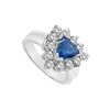 Image 1 : Diffuse Sapphire and Cubic Zirconia Ring : 10K White Gold - 2.00 CT TGW