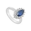 Image 1 : Diffuse Sapphire and Cubic Zirconia Ring : 10K White Gold - 1.50 CT TGW