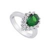 Image 1 : Frosted Emerald and Cubic Zirconia Ring : 10K White Gold - 2.50 CT TGW