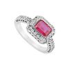 Image 1 : GF Bangkok Ruby and Cubic Zirconia Ring : 10K White Gold - 3.00 CT TGW