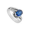 Image 1 : Diffuse Sapphire and Cubic Zirconia Ring : 10K White Gold - 2.75 CT TGW