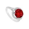 Image 1 : GF Bangkok Ruby and Cubic Zirconia Ring : .925 Sterling Silver - 1.25 CT TGW