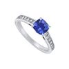 Image 1 : Sapphire and Diamond Engagement Ring in 14K White Gold 1.25 CT TGW