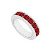 Image 1 : Ruby Wedding Band : 14K White Gold - 2.00 CT TGW