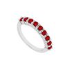 Image 1 : Ruby Wedding Band : 14K White Gold - 1.00 CT TGW