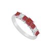 Image 1 : Ruby and Diamond Wedding Band : 14K White Gold - 2.50 CT TGW