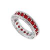 Image 1 : Ruby Wedding Band : 14K White Gold - 1.50 CT TGW