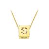 Image 1 : 14K Yellow  Alphabet  S  Semi-Polished Block Initial Chain Slide Pendant with Outside Diameter