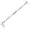 Image 1 : Sterling Silver Rhodium Plated Rolo Chain Bracelet with a Heart Charm