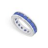 Image 1 : Blue Sapphire Eternity Band : 14K White Gold – 4.00 CT TGW