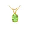 Image 1 : Peridot Solitaire Pendant : 14K Yellow Gold - 1.00 CT TGW