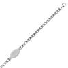 Image 1 : Sterling Silver Rhodium Plated Chain Bracelet with a Flat Oval Station