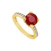 Image 1 : Ruby and Diamond Engagement Ring : 14K Yellow Gold - 1.00 CT TGW