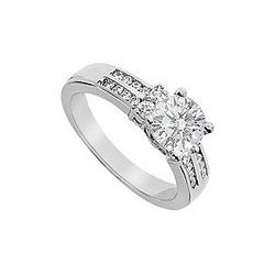 Diamond Engagement Ring : 14K White Gold - 0.75 CT Diamonds