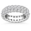Image 1 : 14K White Gold Double Band Round Diamond Eternity Ring