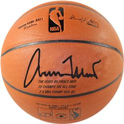 Jerry West Signed I/O Basketball W/ "The Logo, 69 Finals MVP, 72 Champs, 14X All Star , NBA Top 50, 