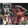 Image 1 : Craig Hodges Signed Chicago Bulls 8X10 Photo Vs Detroit Pistons (3X 3 Point Shooting Contest Winner)