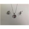 Image 1 : CZ Necklace and Earring Set Rhodium Plated in Gift Box