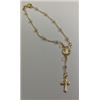 Image 1 : Gold Electroplated 7 1/2 Rosary Bracelet with Pearls in a Red Pouch