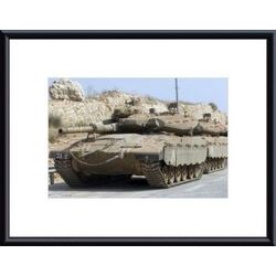 The Merkava Mark IV main battle tank of the Israel Defense Force. framed black metal white matte