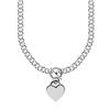 Image 1 : Sterling Silver Rolo Chain  with a Heart Toggle Charm and Rhodium Plating