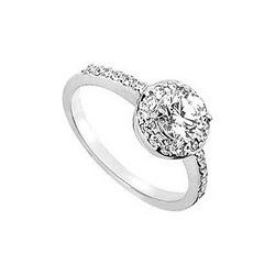 Cubic Zirconia Engagement Ring 14K White Gold 2.50 CT TGW