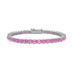 Pink Cubic Zirconia Prong Set Sterling Silver Tennis Bracelet 10.00 CT TGW