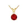 Image 1 : Diamond and Ruby Solitaire Pendant : 14K Yellow Gold - 1.00 CT TGW