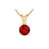 Image 1 : Diamond and Ruby Solitaire Pendant : 14K Yellow Gold - 1.00 CT TGW