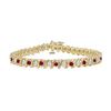 Image 1 : Ruby and Diamond Tennis Bracelet : 14K Yellow Gold - 4.00 CT TGW