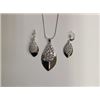Image 1 : CZ Necklace and Earring Set Rhodium Plated in Gift Box