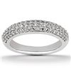 Image 1 : 14K White Gold Triple Multi-Row Micro- Pave Diamond Wedding Ring Band
